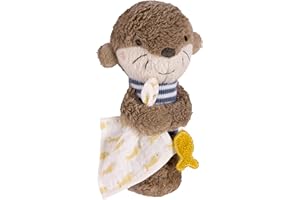 Fehn Stabgreifling Otter – Kuscheltier-Greifling zum Rasseln, Quietschen, Fühlen, Spielen – ein treuer Begleiter für Babys und Kleinkinder ab 0+ Monaten