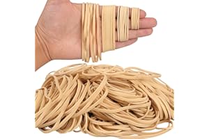 AOUOU Élastiques en caoutchouc de tailles assorties 4 tailles Beige Poids net 190 g Bandes élastiques pour fournitures de bureau 40 mm 60 mm 80 mm 120 mm