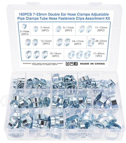 Lot De 175 Colliers De Serrage Acier Inoxydable Stanford - 9 Tailles De 5-27mm - Boîte De Rangement