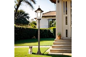 LICHT-ERLEBNISSE Lampione da esterno Bristol II vintage stile rustico bronzo anticato, 113 cm, impermeabile IP44, E27 per viale di ingresso, portone e terrazzo