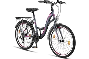 ‎LICORNE BIKE Licorne Bike Stella Premium City Bike in 20",24",26",28" Fahrrad für Mädchen, Jungen, Herren und Damen 21 Gang-Schaltung (6 Gang bei 20 Zoll) Hollandfahrrad Citybike