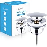 B&auml;chlein Universal Drain with &amp; without Overflow (Save of Space) for Washbasin &amp; Sink - Chrome Automatic Pop Up Valve incl. 3