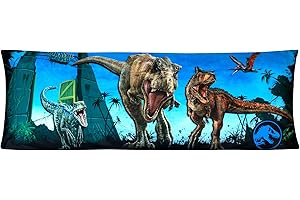 Franco Kids Bedding Super Soft Microfiber Zippered Body Pillow Cover, 20" x 54", Jurassic World,PE0118