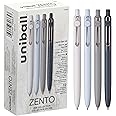 uni-ball Zento Gel Ink Rollerball Pens, 12 Black Medium Point Smooth Writing Pens, Colored Japanese Pens, Zen Colors