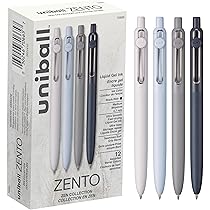 uni-ball Zento Gel Ink Rollerball Pens, 12 Black Medium Point