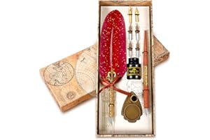 MPRINCE Quill Pen and Ink Set,Fountain Dip Pen and Ink Set,Calligraphy Pen Set,Calligraphy Pen for Writing