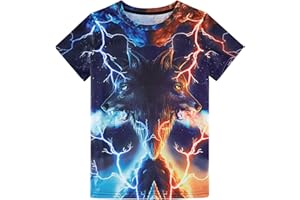 AIDEAONE Dziecięce koszulki chłopięce Letnie topy na co dzień 6-16 lat