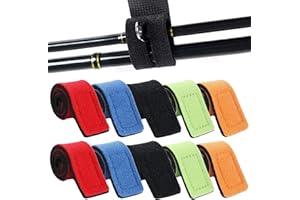 RUIJIE 10 Stück Angelruten Gurte Angelrute Gürtel 5 Farben Angelrutenriemen Angel Rutenbänder Elastisches Angeln Rutenband fü