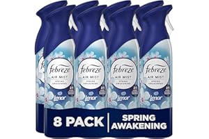 Febreze Air Freshener, Room & Bathroom Spray, Spring Awakening, 185ml x 8 Packs – Odour Fighter