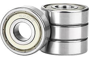 JESUSTREE 4 Stück 6201ZZ Kugellager 12x32x10mm Chromstahl und Vorgeschmiert Rillenkugellager, 6201Z Doppelte Metalldichtung mit Dichtungen Schilde für DIY, Skateboards, Drehbänke, Motoren