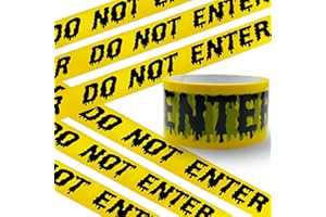 Feuerlos Halloween Hazard Tape - Upgrade 25m Self-Adhesive Decorative Tape with Residue-Free for Halloween Decorations Parties Zombie Banner Decor Haunted Houses Parties