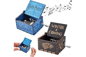YSTJKD Caja De Música 2 Pcs Caja De Música De Madera Caja De Musica Clasica Caja De Música con Manivela para Cumpleaños Día De San Valentín