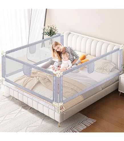 180 Cm Valbescherming Bed - In Hoogte Verstelbaar Babybedhekje Met Berenpatroon