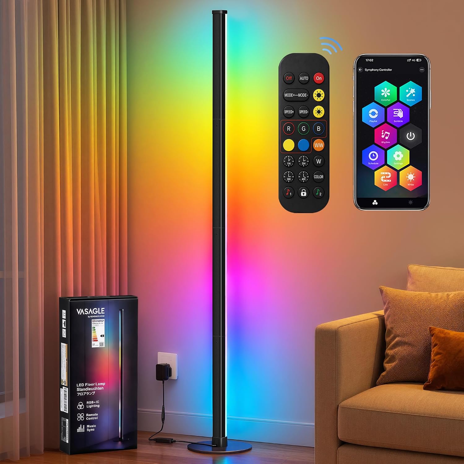 Faut-il Acheter le VASAGLE Lampadaire sur Pied Salon LED RGB Con (Sélection) ? Notre Avis