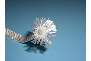 BALCONI PERFORMANCE Gaine ignifuge isolante en fibre de verre tressée, protection thermique haute température, diamètre 8 mm, couleur blanc, température 550 °C, quantité 10 mètres