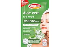 Schaebens Aloe Vera Tuchmaske - erfrischt, reduziert Rötungen und Irritationen mit Aloe Vera, Glycerin und Hyaluronsäure für alle Hauttypen.