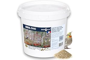Chick'N Deluxe® Ideal Sand 5Kg. Sable Marin pour Fond de Cage à Oiseaux. Enrichi de coquilles d'huitres broyées et aromatisé à l'Anis. Produit 100% Naturel pour l'hygiène et la santé de Vos Animaux.