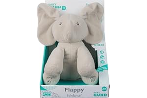 GUND Flappy Elefantino Peluche Interattivo, Canta e Parla in Italiano, Muove le Orecchie, Peluche di 30.5 cm, Peluche per Bambini, 10+ Mesi