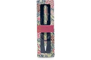 Robert Frederick William Morris Cray Ballpoint Pen in Gift Box – Twist Nib Black Ink – Elegant Writing Pen with Classic Floral Design