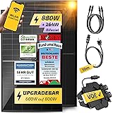Solakon® 880W Balkonkraftwerk 800W / 600W komplett Steckdose - Upgradebarer Wechselrichter - Solaranlage Komplettset - 440W B