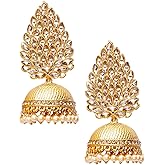 Shining Diva Traditional Design Stylish Pearl Jhumka Jhumki Earrings for Women, gold-design2, 11028er, style01