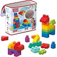 MEGA Bloks DCH55 Eco Blocks Pack of 60 Coloured Blocks for Creating Super Tall Towers, Fantastic Castles and More, Kids Toy 1+ Years