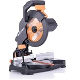 Evolution Power Tools R210CMS Multimaterial Miter Saw &ndash; Cuts Mild Steel, Aluminum, Plastic, Wood with Embedded Nails, 210 mm