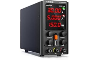 VIRTUDRILL Labornetzgerät, labornetzteil 30V 5A,labornetzteil RegelbarDC mit mit 4 stelliger LED Anzeige, Alligatorenkabel/Prüfleitungen,5V2A USB Schnittstelle