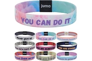 brands2love JUMA Motivations-Armbänder mit Glaubenssätzen Größe M (17cm) - Glücksbringer Armband, Freundschafts-Armband und Energiearmband - geeignet für Kinder, Damen, Herren - perfektes Mitbringsel
