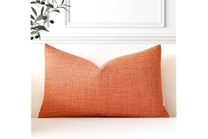 Artscope Kuddfodral av linne, 1 styck, ren färg, för hem, vardagsrum, sovrum, inredning (orange, 40 x 60 cm)