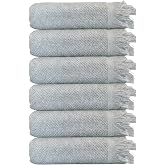 Anilsan 6'li Jelena El Havlusu Seti 50x90 cm - Yuzde 100 Pamuk Puskullu Havlu, Yumusak ve Emici, Otel Spa Banyo Mutfak Icin, 