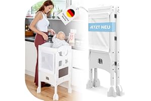 ‎BABYBEFUN BabybeFun Lernturm ab 1 Jahr - Lernturm klappbar inkl. 360° Sicherheitsnetz - Extra Stabiler und massiver Learning Tower - vormontiert geliefert mit Anti-Kipp-Schutz