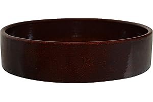 K&K KERAMIK 1 Liter Futternapf Futterschale Futtertrog vollglasiert Ø:24 cm Höhe: 6cm Napf für Haustiere Hamster Kaninchen Hase Kleintiere Katze aus hochwertiger, robuster, dickwandiger Steinzeug Keramik braun