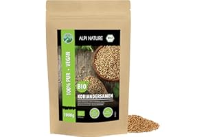 Alpi Nature Coriandre Graine BIO 1kg, Graines de Coriandre Entières pour la Cuisine et les Mélanges d'Épices