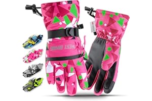 West Biking Zimowe rękawiczki dla chłopców i dziewcząt, dziecięce zimowe rękawiczki narciarskie odpowiednie do aktywności na świeżym powietrzu, jazdy na rowerze i snowboardu