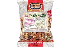 GINCO Fruit and Nut Mix 1kg, Premium Quality Unsalted Mixed Nuts and Dried Fruits, Suitable for Vegetarian Diets
