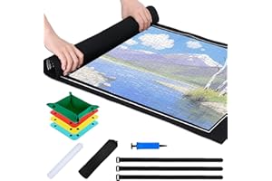 JAARSSHO Puzzlematte 1000 Teile,Puzzleteppich,Praktisches Puzzle Zubehör mit Puzzle Sortierschalen,Staubschutzhülle kann verstaut Werden,für Die Aufbewahrung und Den Transport Von Puzzles,55 cm × 80 cm