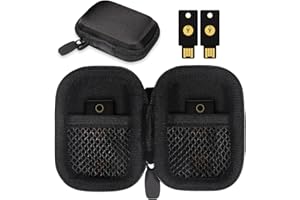 CaseSack Security Key Case Compatible with Yubico YubiKey 5Ci NFC, 5Ci, NFC, 5 Nano, 5 NFC and Yubico 5C NFC, OnlyKey FIDO2, FIDO, U2F, Thetis, Dual mesh Pocket for More Security Keys (Black)