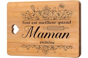 APJIELOP Cadeau Maman, Cadeau Anniversaire Maman, Planche à Découper en Bambou, Idées Cadeau Maman, Cadeaux pour Maman de la Fille, Cadeau Fete des Meres,Cadeaux pour Maman