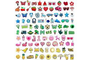 HTTDSLF 100 Stück Schuh Charms, Schuhanstecker, Schuh Dekoration Anstecker Charms, Charm für Kinder und Erwachsene, Schuhanhänger für Clogs, Zubehör als Geburtstagsgeschenk oder Partygeschenk