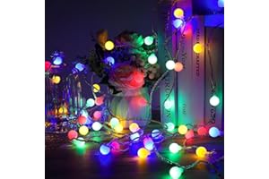Carastek Guirlande Lumineuse Exterieure, Guirlande Lumineuse Noel Guirlande Lumineuse Sphérique avec 100 LED, 8 Modes pour Chambre à Coucher, Intérieur, Jardin, Noël et Mariage (Multicolore)