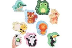 GOSKNOR 40szt Naklejek Sensorycznych, 8 Wzorów Zwierzat Uspokajajace Paski Wodoodporne Naklejki Sensoryczne Lwy Pszczoly Pandy Zwierzeta Uspokajajace Naklejki Doroslych Obnizajace Stres Domu Szkoly