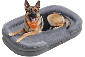 Feandrea Cuccia per Cani di Taglia Extra Grande, 122 x 85 x 20 cm, Ortopedica, Rivestimento Impermeabile, Bordi Rialzati, Sfoderabile e Lavabile, Antiscivolo, Grigio Chiaro PGW284G01