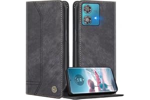 FMPCUON Funda para Motorola Edge 40 Neo,Funda Libro Suave Motorola Edge 40 Neo Funda con Tapa,Cubre PU Cuero Carcasa Magnético Caso Cartera Móvil Case para Motorola Edge 40 Neo,Negro