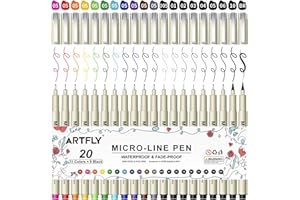 ARTFLY Pennarelli Micro Fineliner, confezione da 20 con 11 colori da 0,45 mm e 9 neri da 0,2-1 mm, inchiostro d'archivio impermeabile, penna a punta micro fine, penne da disegno per anime, diario, ill