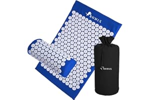 ROMIX Acupressure Mat and Pillow Set, Acupuncture Mat for Back, Neck, Feet Pain Relief Muscle Relaxation Stress Reduction Wellness Therapy, Spike Massage Mattress with Carry Bag for Men Women