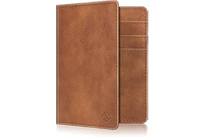 FINTIE Etui na rejestracyjny dowód – 2 miejsca na dowody, 5 miejsc na karty ze sztucznej skóry, etui na dowód osobisty/karty, brązowy, 13 cm x 10 cm x 1 cm
