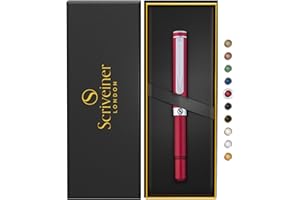 Scriveiner Rollerball Rosso EDC di lusso, splendida penna tascabile con finitura cromata, miglior regalo per uomini e donne, ricarica tedesca, idea regalo, penne di design per ufficio