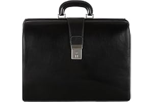 Time Resistance Leather Lawyer Briefcase for Men Italian Attache Doctor Bag