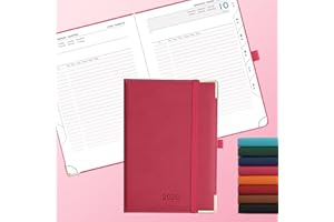 IN-LUXPRO Agenda 2026 Journalier: Planificateur quotidien Planner 1 Page par Jour, D'Jan 2026 à Déc 2026(12 Mois) Papier 80 g/m², A5 Moyen 21,5x15 cm, pochette intérieure, cuir végan Rose